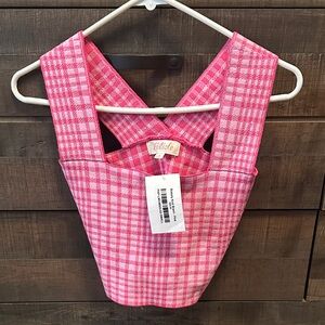 Listicle - Pink Plaid Crop Top